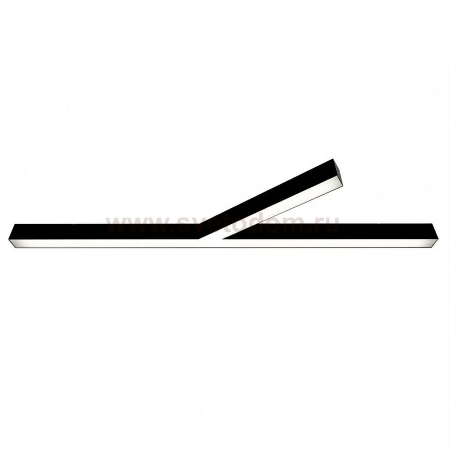 Donolux накладной светодиодный светильник, 77 Ватт, 5280Lm, 3000К, IP20, 344х1500мм, H73мм, RAL9005 (мат.черный)