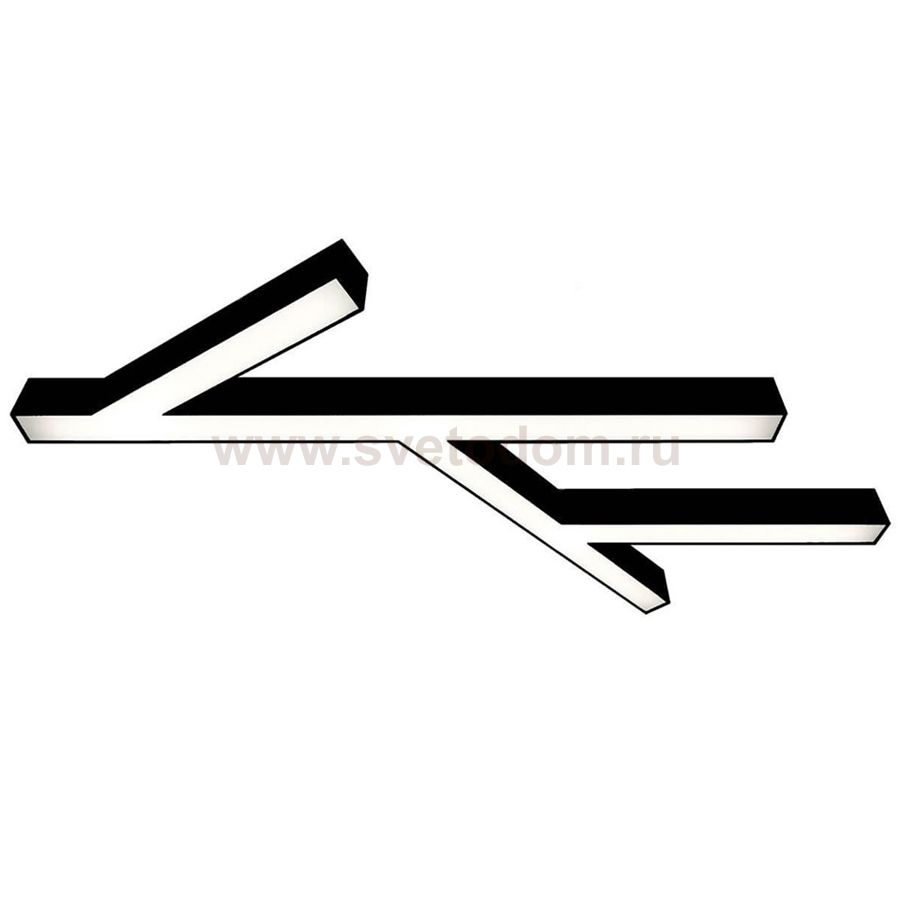 Donolux накладнойсветодиодный светильник, 96 Ватт, 6600Lm, 4000К, IP20, 672х1236мм, H73мм, RAL9005 (мат.черный)