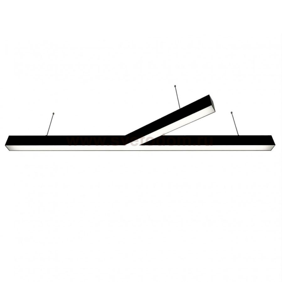 Donolux подвесной светодиодный светильник, 77 Ватт, 5280Lm, 3000К, IP20, 344х1500мм, H73мм, RAL9005 (мат.черный)
