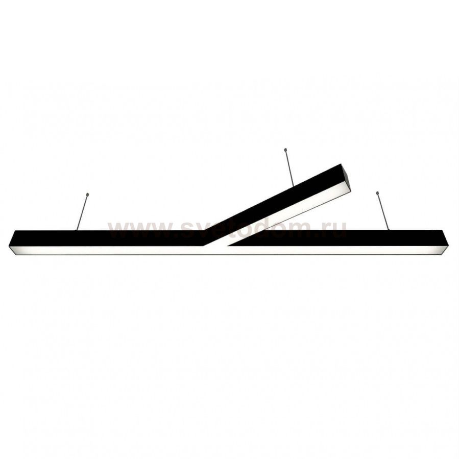 Donolux подвесной светодиодный светильник, 115 Ватт, 11520Lm, 4000К, IP20, 344х1500мм, H73мм, RAL9005 (мат.черный)