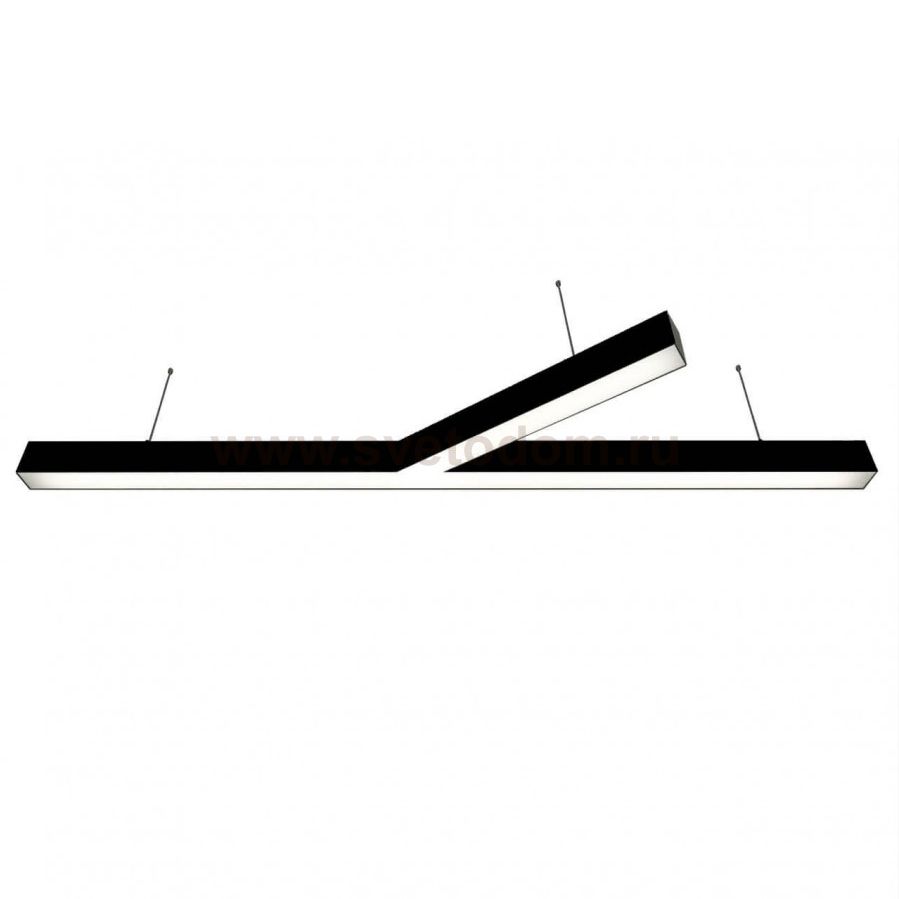 Donolux подвесной светодиодный светильник, 77 Ватт, 5280Lm, 4000К, IP20, 344х1500мм, H73мм, RAL9005 (мат.черный)