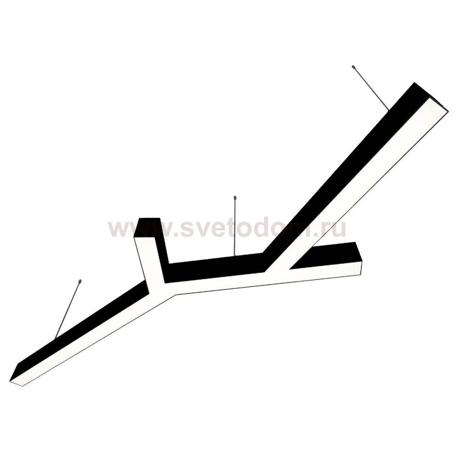 Donolux подвесной светодиодный светильник, 115 Ватт, 11520Lm, 4000К, IP20, 490х1525мм, H73мм, RAL9005 (мат.черный)