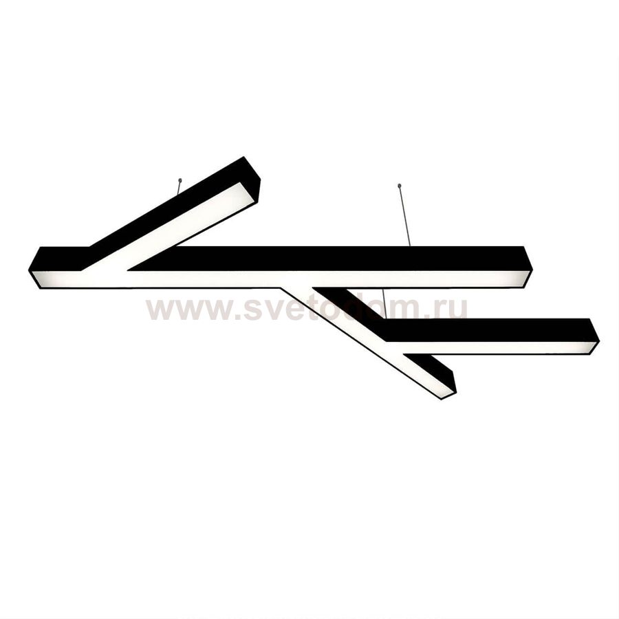 Donolux подвесной светодиодный светильник, 77 Ватт, 5280Lm, 4000К, IP20, 490х1525мм, H73мм, RAL9005 (мат.черный)