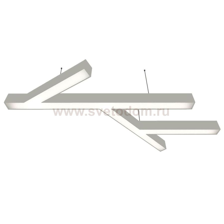 Donolux подвесной светодиодный светильник, 96 Ватт, 6600Lm, 3000К, IP20, 672х1236мм, H73мм, RAL9003 (мат.белый)