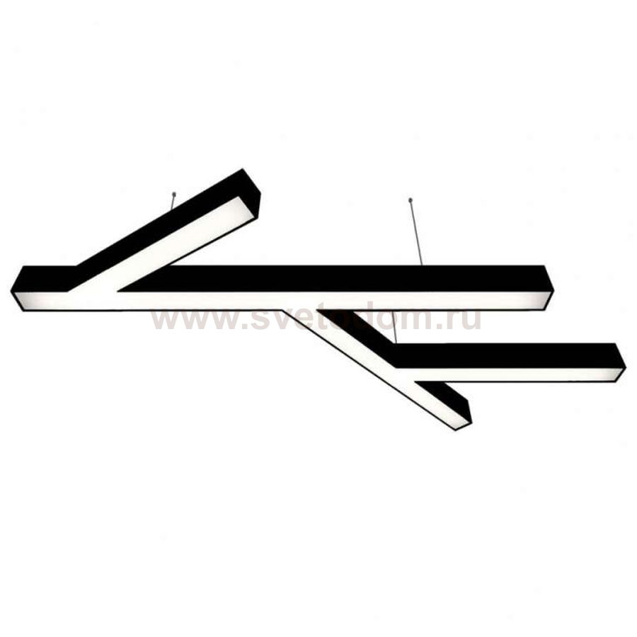 Donolux подвесной светодиодный светильник, 96 Ватт, 6600Lm, 4000К, IP20, 672х1236мм, H73мм, RAL9005 (мат.черный)