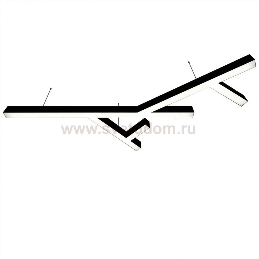 Donolux подвесной светодиодный светильник, 115 Ватт, 7920Lm, 3000К, IP20, 759х1300мм, H73мм, RAL9005 (мат.черный)