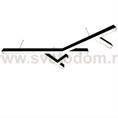 Donolux подвесной светодиодный светильник, 173 Ватт, 17280Lm, 4000К, IP20, 759х1300мм, H73мм, RAL9005 (мат.черный)