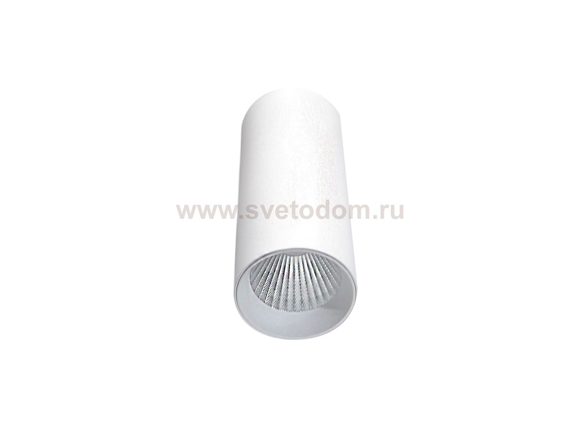 Donolux Led св-к накладной, 20Вт, D74хH180мм, 1843Лм, 38°, 4000К, IP20, Ra >90, белый RAL9003,блок питания в комплекте