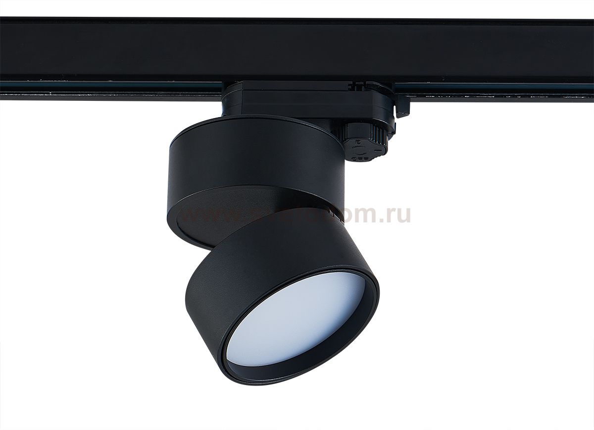 Donolux Led св-к трековый поворотный, 12Вт, D85хH78мм, 534Лм, 120°, 3000К, IP20, Ra >90 черный RAL9005,блок питания в комплекте