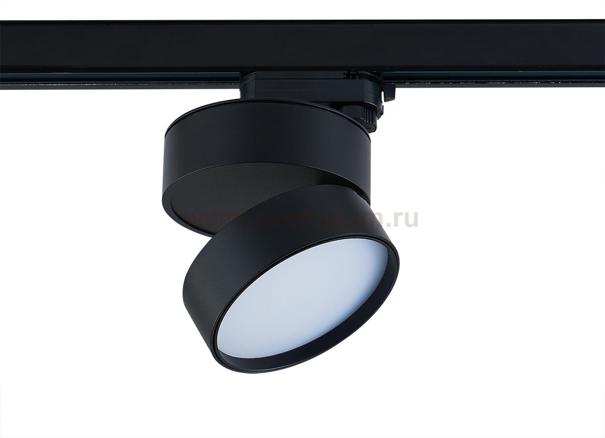 Donolux Led св-к накладной поворотный, 12Вт, D120хH82мм, 1051Лм, 120°, 3000К, IP20, Ra >90 черный RAL9005,блок питания в комплекте