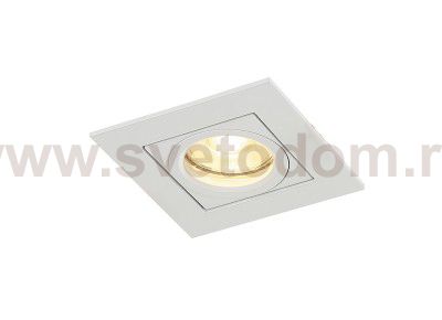 Donolux Led св-к встраиваемый поворотный, GU10, D92х92хH28мм, IP20, белый RAL9003, без лампы