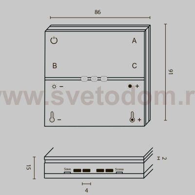 Беспроводная панель управления Lighting control DRC035-Z-8-W