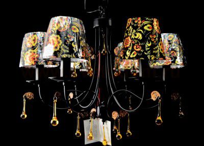 Люстра хохлома Arte lamp A6106LM-6BK Moscow