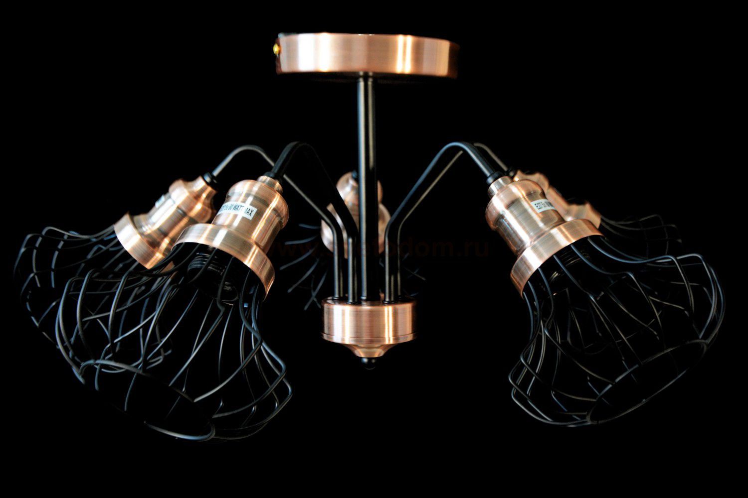 Светильник Colosseo optima 72424/5C матовый черный/розовая медь