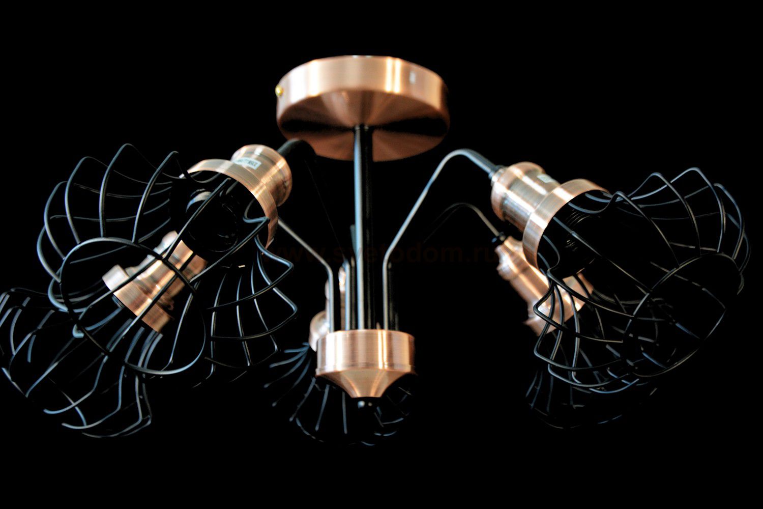 Светильник Colosseo optima 72424/5C матовый черный/розовая медь