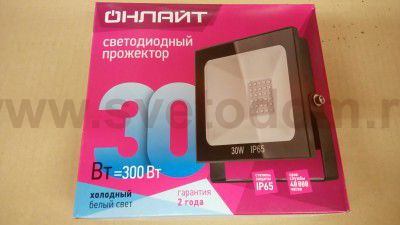 Светильник светодиодный ОНЛАЙТ 71 658 OFL-30-6K-BL-IP65-LED
