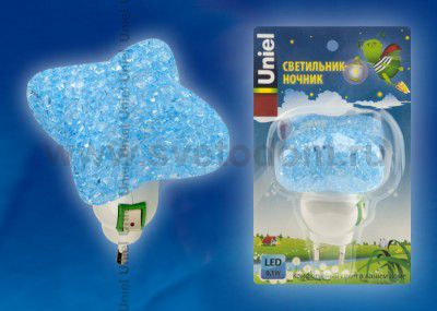 UNIEL DTL-309 Звездочка/BLUE/1LED/0,1W Светильник-ночник.
