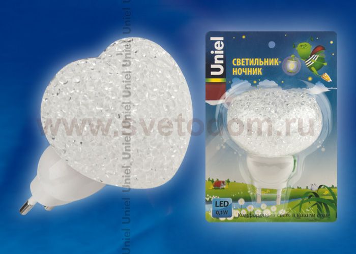 UNIEL DTL-309 Сердечко/WHITE/1LED/0,1W Светильник-ночник.