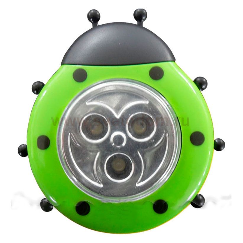 Светильник UNIEL DTL-354 Божья Коровка/Green/3LED/3AAA
