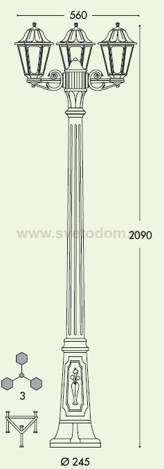 Светильник Fumagalli ANNA/GIGI BISSO/ 3L LED E22.156.S30.AXGL1