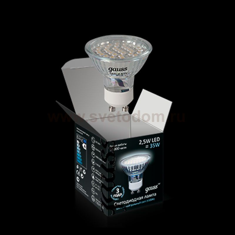 Лампа Gauss LED 2,5W GU10 4100K (EB101006225)