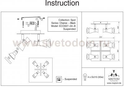 Светильник поворотный спот Maytoni ECO007-04-B Chance - White