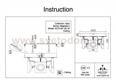 Спот Maytoni ECO162-03-W Magnetar 2