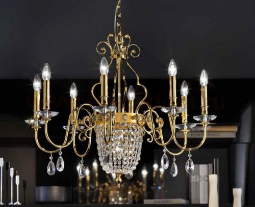 Подвесной светильник Masiero ELEGANTIA 12+1 Oro Lucido-Oro Opaco GLASS