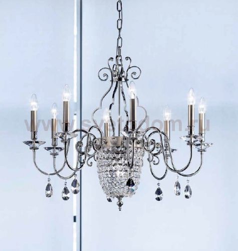 Подвесной светильник Masiero ELEGANTIA 12+1 Chromo Lucido-Cromo Opaco GLASS