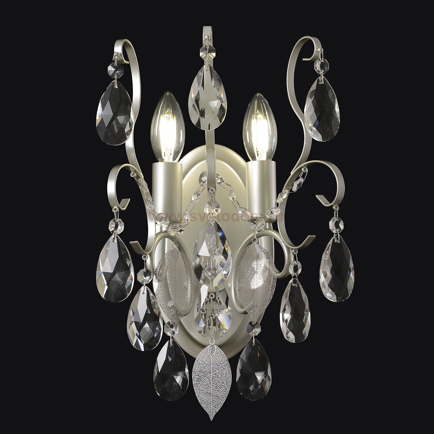 Светильник настенный бра Crystallux ESMIRALDA AP2 SILVER ESMIRALDA