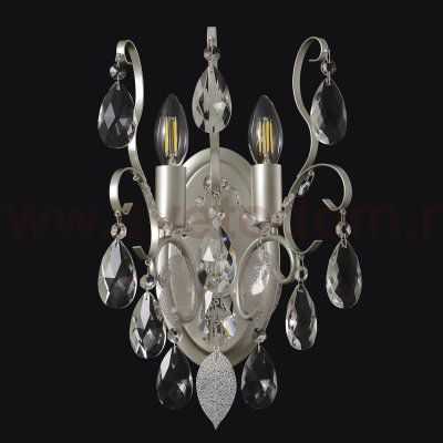 Светильник настенный бра Crystallux ESMIRALDA AP2 SILVER ESMIRALDA