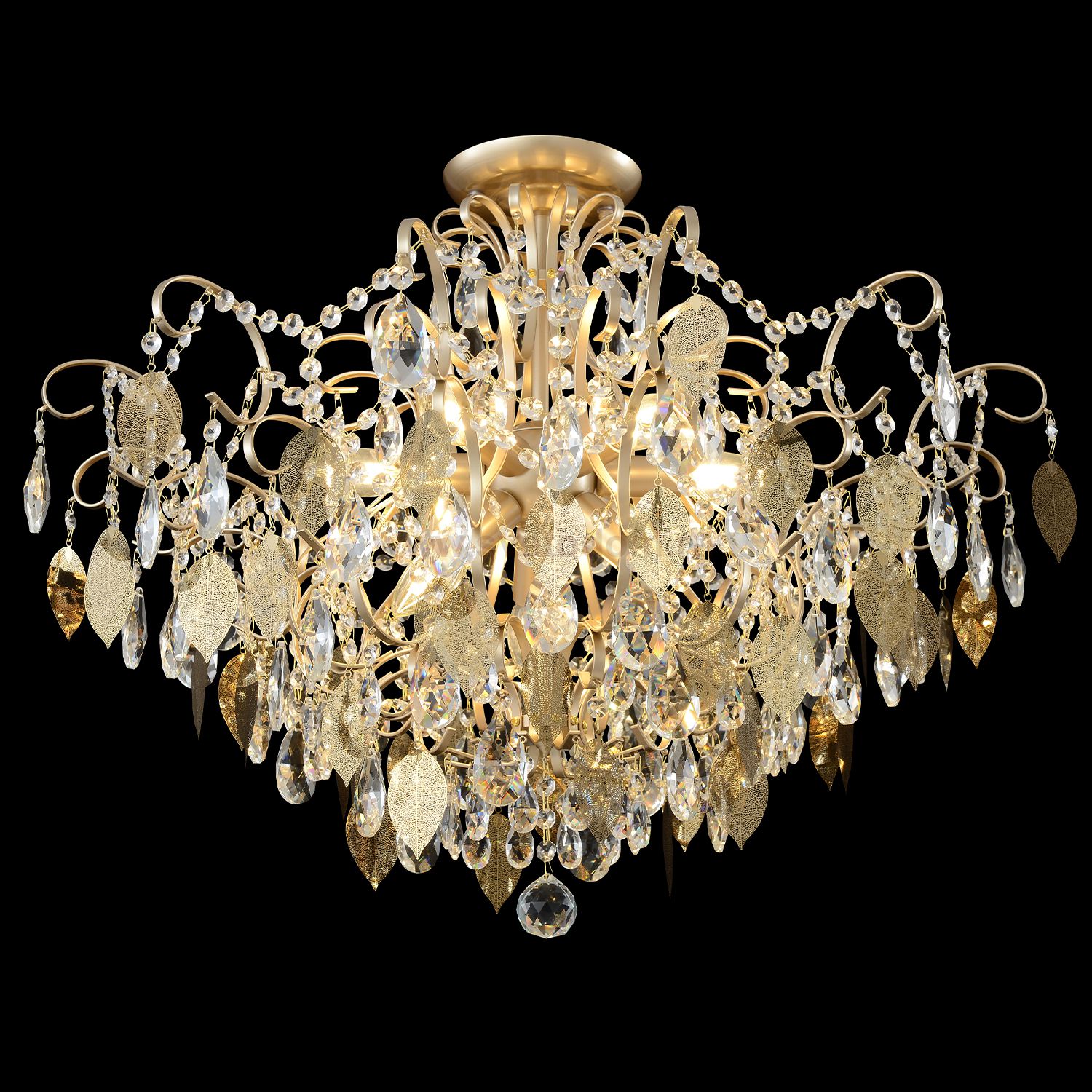 Светильник потолочный Crystallux ESMIRALDA PL9 GOLD ESMIRALDA