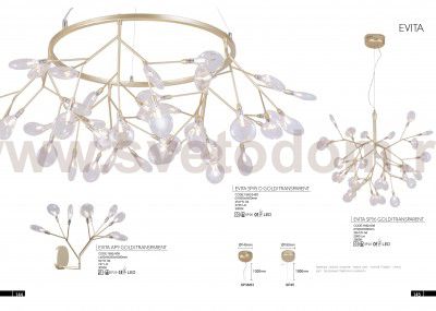 Светильник подвесной Crystal Lux EVITA SP36 GOLD/TRANSPARENT (1692/236)