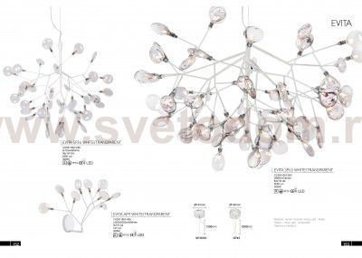 Светильник подвесной Crystal Lux EVITA SP36 WHITE/TRANSPARENT (1691/236)