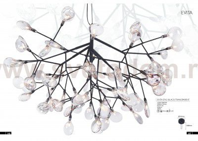 Светильник подвесной Crystal Lux EVITA SP63 BLACK/TRANSPARENT (1690/263)