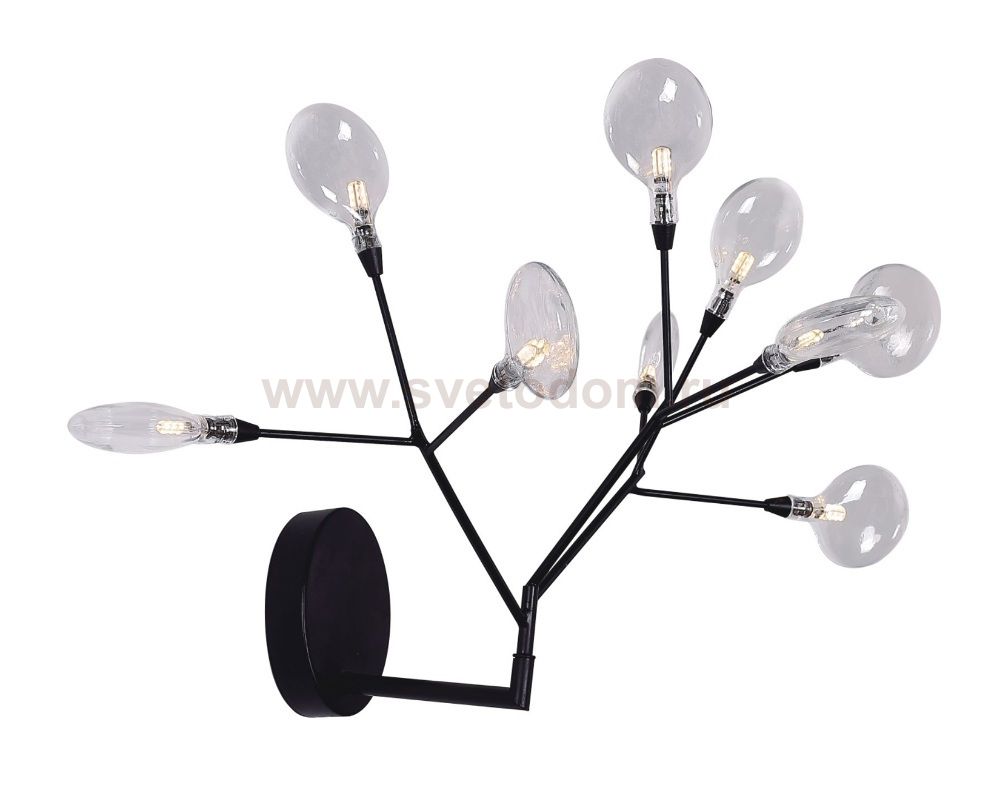 Светильник бра Crystal Lux EVITA AP9 BLACK/TRANSPARENT (1690/409)