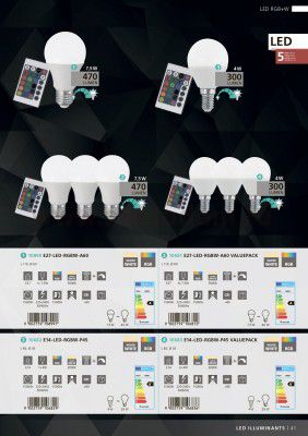 Лампа светодиодная диммируемая RGB с пультом упр-я A60 Eglo 10899