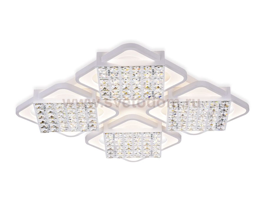 Люстра потолочная Ambrella FA128/4 WH белый 222W 680*680*110 (ПДУ РАДИО 2.4) ACRYLICA