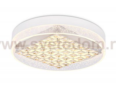 Люстра потолочная Ambrella FA151 WH белый 100W D500*90 (ПДУ РАДИО 2.4) ACRYLICA