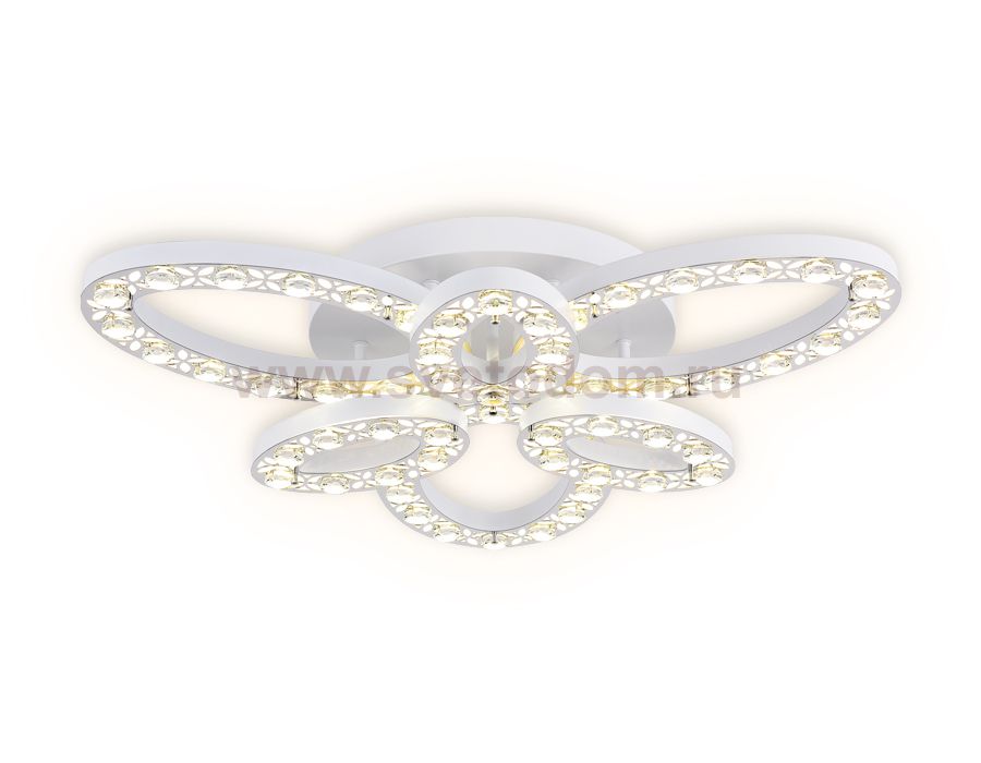 Люстра потолочная Ambrella FA159 WH/CH белый/хром 122W D700*110 (ПДУ РАДИО 2.4) ACRYLICA