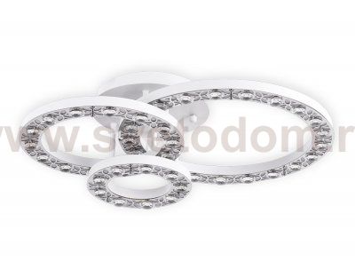 Люстра потолочная Ambrella FA161 WH/CH белый/хром 86W 500*400*130 (ПДУ РАДИО 2.4) ACRYLICA