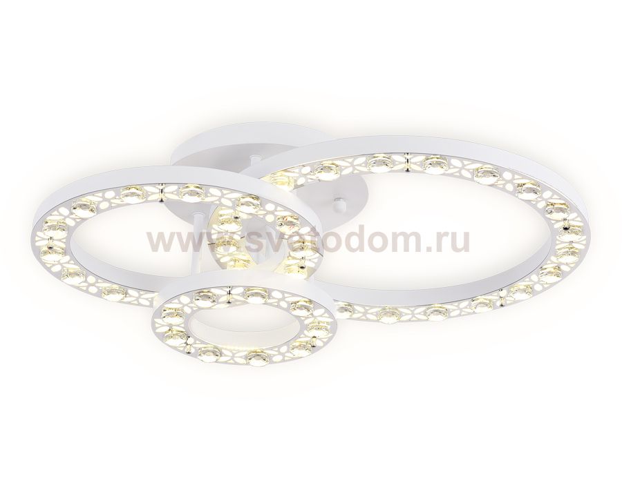 Люстра потолочная Ambrella FA161 WH/CH белый/хром 86W 500*400*130 (ПДУ РАДИО 2.4) ACRYLICA