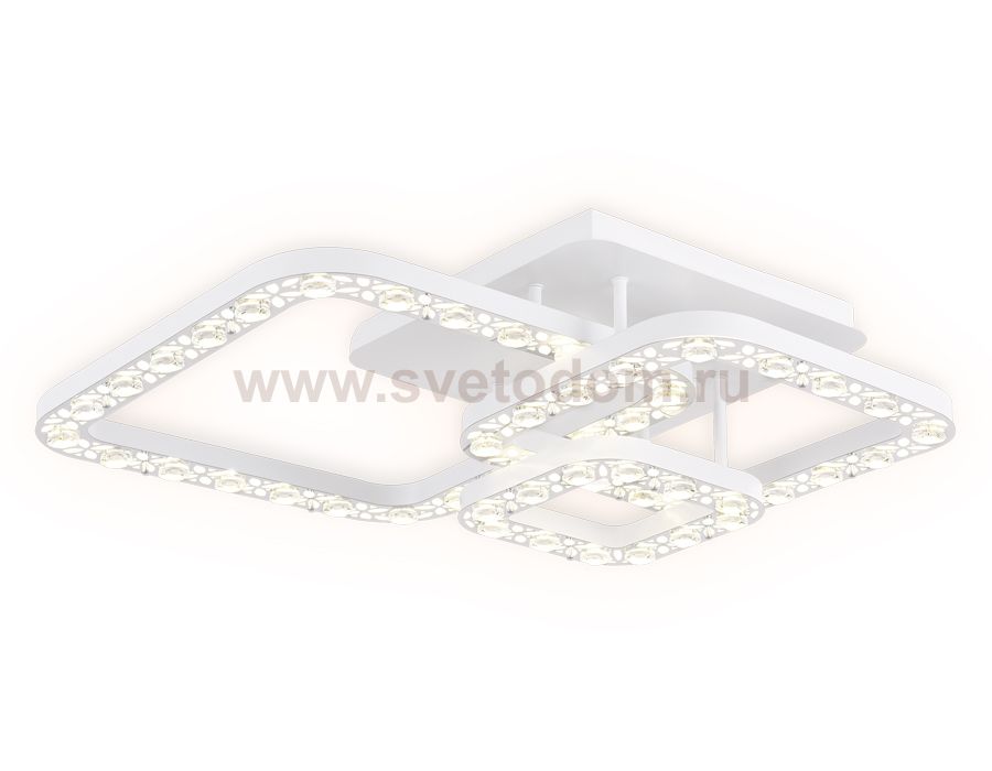 Люстра потолочная Ambrella FA162 WH/CH белый/хром 100W 540*540*130 (ПДУ РАДИО 2.4) ACRYLICA