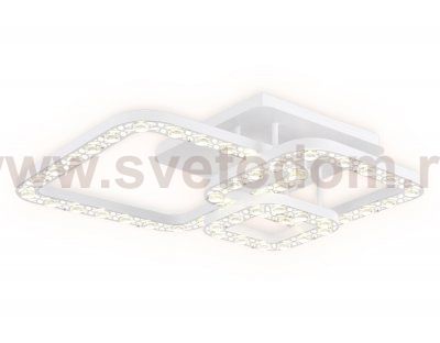 Люстра потолочная Ambrella FA162 WH/CH белый/хром 100W 540*540*130 (ПДУ РАДИО 2.4) ACRYLICA