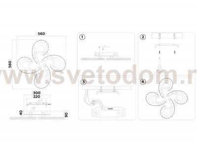 Потолочный светодиодный светильник с пультом Ambrella FA1702 FA
