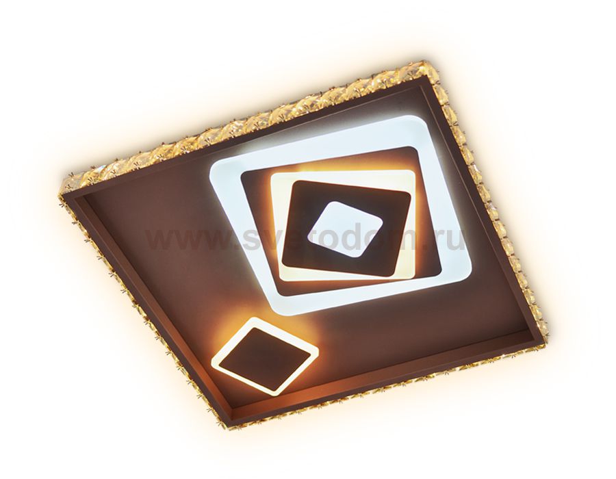 Люстра потолочная Ambrella FA250 CF кофе 109W 490*490*65 (ПДУ РАДИО 2.4) ACRYLICA