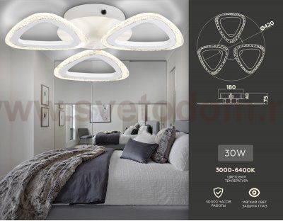 Потолочный светодиодный светильник с пультом Ambrella FA4508 FA