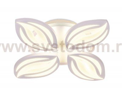 Люстра потолочная Ambrella FA507/4 WH белый 96W+6.5W 550*550*100 (ПДУ РАДИО 2.4) ACRYLICA