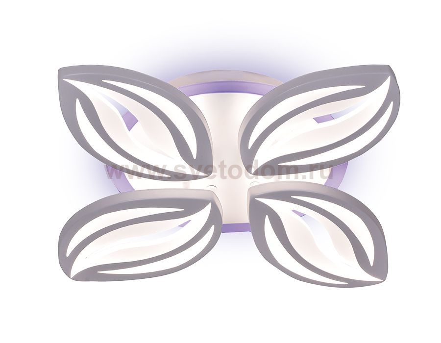 Люстра потолочная Ambrella FA507/4 WH белый 96W+6.5W 550*550*100 (ПДУ РАДИО 2.4) ACRYLICA