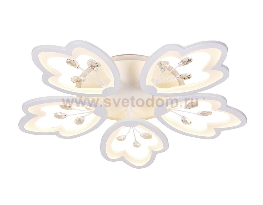 Люстра потолочная Ambrella FA510/5 WH белый 140W+28W D660*95 (ПДУ РАДИО 2.4) ACRYLICA